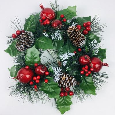 China PVC plastic factory direct hanging material Christmas wreath for door wreath frame Christmas wreath decoration for sale