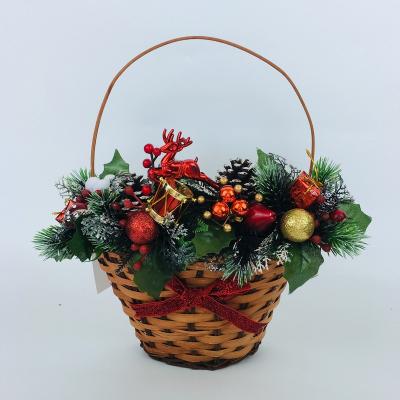 China Plastic Christmas Decoration Christmas Maker PVC Artificial Flower Hanging Basket for sale