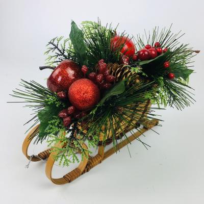 China Handwoven Pine Cones Pine Cones Car PVC Christmas Decoration Artificial Flowers Snow Fruit Snow Red Car for sale