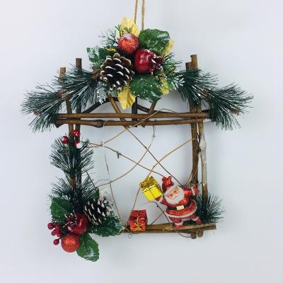 China Wholesale Handmade Outdoor Wall Decoration Christmas Artificial Flower Frame PVC Rattan Hanging Natural Rattan for sale