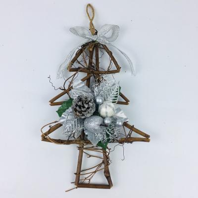 China Hot Selling Natural PVC Rattan Christmas Tree, Artificial Flower, Pine Cone Ribbon Bow Pendant for sale