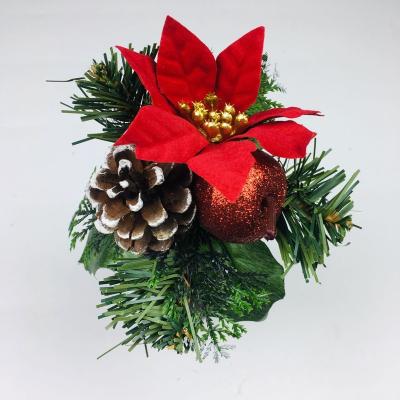 China Plug-in Plastic PVC Artificial Flower Christmas Ornament Christmas Decoration Party Decoration for sale