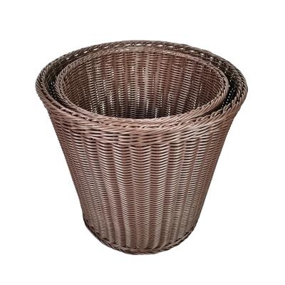 China Retro Popular Durable High Quality Minimalist Storage Basket Washable Rattan Hotel Basket Laundry Wheel for sale