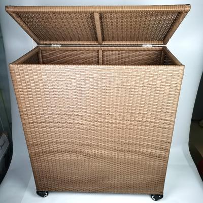 China Waterproof Plastic Laundry Hamper Basket,Handwoven Hotel Sundries Basket,Rattan Basket Laundry Wheel For Hotel for sale