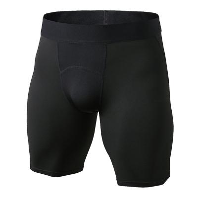 China Solid Color Shorts Breathable Tight Sports Shaping Fitness Mesh Quick-drying Stretch Quilting Shorts for sale