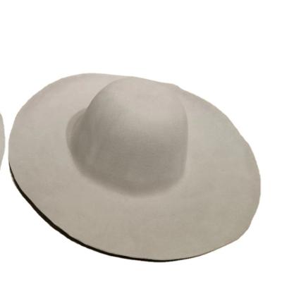 China Dobby Felt Australian 100 Wool Felt White Wide Brim Indoor Formal Hats Women Handmade Custom Wholesale Vintage Hatbody for sale