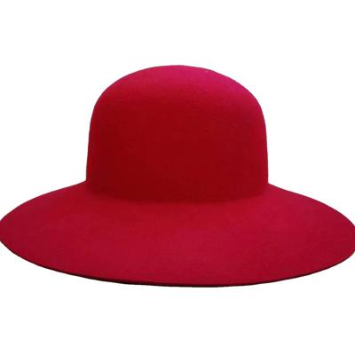 China Custom Made Vintage Wide Handmade White Dobby Australian 100 Wool Felt Fedora Outback Hats Wholesale Formal Brim Women for sale