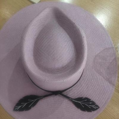 China Character Japan Paper Straw Hats Custom Made Handmade Wide Brim Formal Women Wholesale for sale