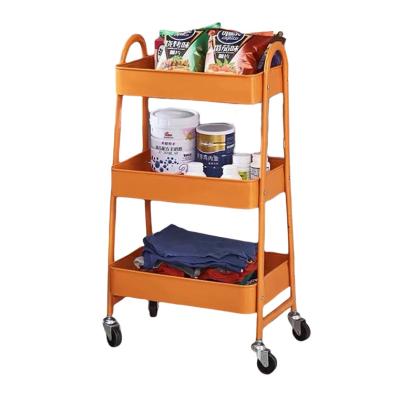 China Sustainable Nordic style kitchen trolley metal 3 tier, convenient kitchen cart for sale