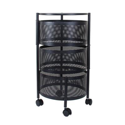 China Stocked Practical rotating storage shelf bathroom storage shelf black storage shelves for sale