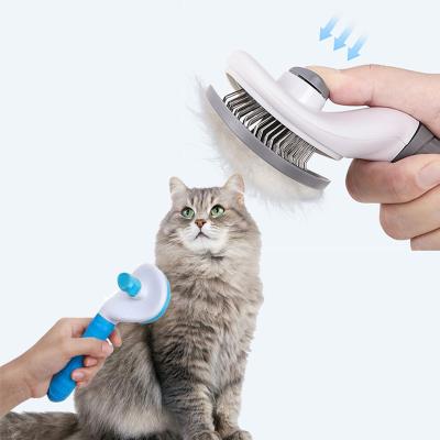 China Stocked Pet Supplies Removes Dog Hair Comb For Cat Dog Grooming Brush Hair self cleaning slicker brushes Cat Comb for sale