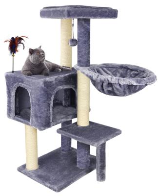 China Sustainable Popular big sale Cat Tree Scratcher Cat Condo Tower 2023  Activity Tree Beige for sale