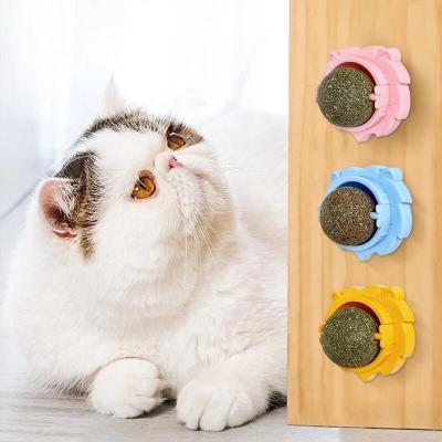 China Stocked Customize Logo Pet Product Cat Toy Catnip Ball catnip toys for cat Lollipop Relaxation Cat Catnip Toy for sale