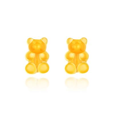 China Wholesale Cute Earrings Shape Little Orange Bear Cute Gummy Earrings For Girls for sale