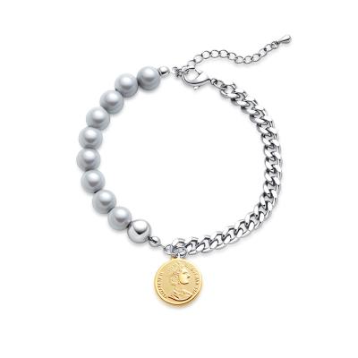 China CLASSIC Asymmetrical Pearl Chain Bracelet 2021 Fashion Bead Bracelet Women for sale