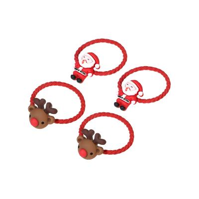 China Cute Christmas Hair Scrunchies Kids Accessories Elastic Hair Band Women Acrylic Hair Accessories for sale