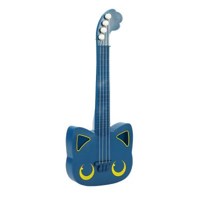 China Strings Children Musical Instrument Play Cat Guitar Plastic ABS Nylon Guitar Toy For Kids for sale