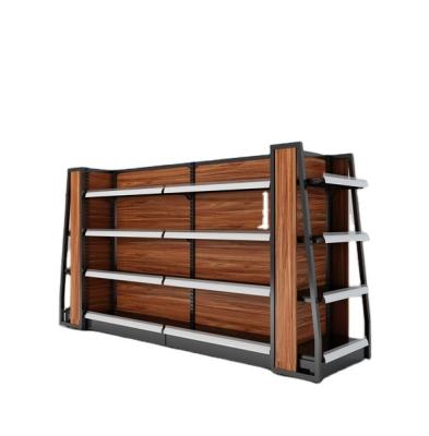 China Single-sided& Factory Direct Double Sided Sales Customized Open Shelves For Wooden Retail Store Supermarket Shelf Mid-Island Gondola Shelving for sale