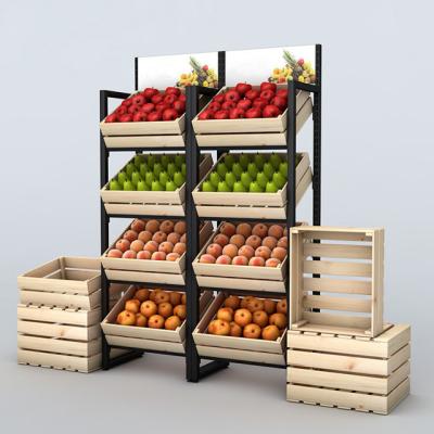 China Single Sided Supermarket Shelves Fruit Gondola Shelf Fruit And Vegetable Racks For Retail Supermarket Gondola Shelving for sale