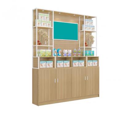 China Wholesale Wooden Top Gondola Boutique Display Racks With Shelves For Baby Stores Boutiques for sale