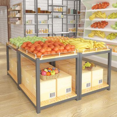 China Single-Sided Supermarket Shelves Promotion Heavy Duty Table Stacking Racks and Shelves Emptying Display Rack Vegetable Rack for sale