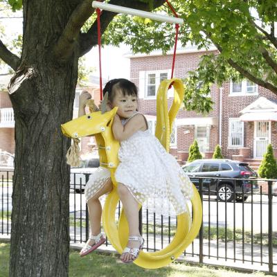 China Outdoor Play gold Goat Recycled Tire swing kids Swing for Kids 3 to 10 years old children swing for sale