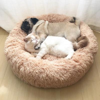 China Breathable VIP Dog Bed For Big Large Small Dog For Cat House Round Plush Mat Sofa Dog Donut Calming Bed Drop Shipping Products Pet for sale