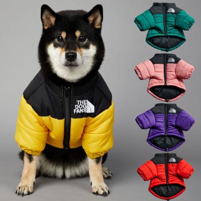 China Designer Windproof Cotton Padded Winter Sustainable S-5XL Pet Clothes Puppy Coat Outwear Dog Face Dog Jacket for sale