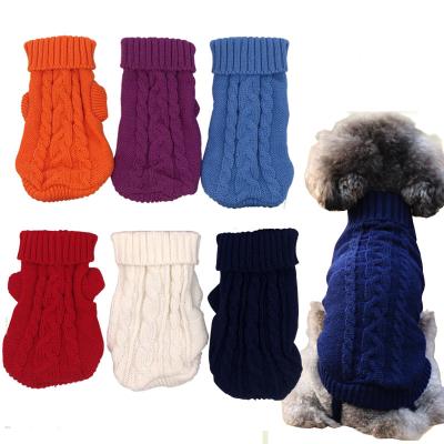 China Winter Fashion Pet Clothes Dog Sweaters Turtleneck Viable Winter Classic Warm Puppy Apparel for sale