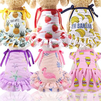 China Viable Summer Girl Pink Cute Dog Clothes Skirt Sleeveless Puppy Pet Outfits Princess Medium Dog Dresses For Small for sale