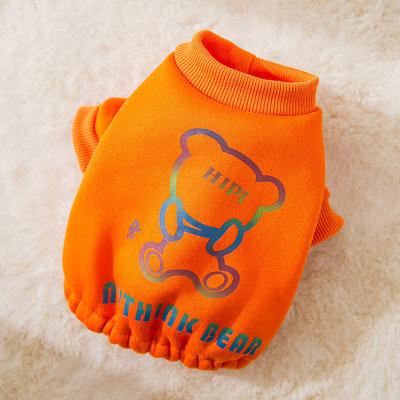 China Sustainable Autumn Warm Reflective Custom Label Teddy Bear Puppy Pullover Pet Clothing Dog Sweater for sale