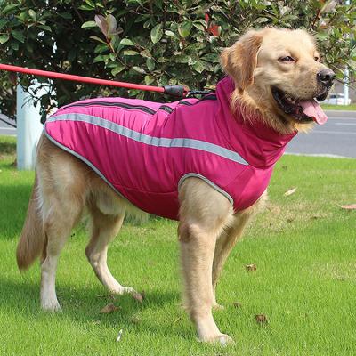 China Solid Color Viable Windproof Reflective Zipper On Pet Apparel Dog Clothes Jackets Puppy Winter Coat With High Collar for sale