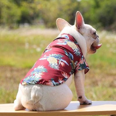 China Wholesale Viable Summer Dog Apparel Clothes Hawaii Beach Printed Pet Puppy Shirts Outfits for sale