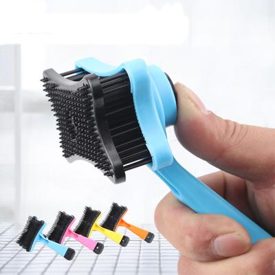 China Wholesale 4 Colors Self Vialable Plastic Pet Hair Grooming Tool Hair Cleaning Remover Cat Comb Dog Brush for sale