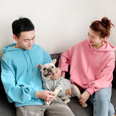 China Wholesale Viable Family Pet Puppy Clothes Matching Hoodies Hooded Sweater Dog and Dog Owner Clothes for sale