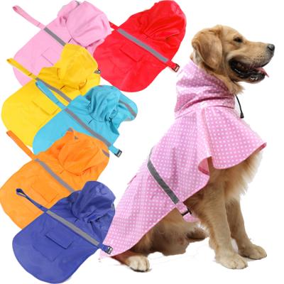 China Viable Wholesale Custom Large Comfortable Pet Clothes Poncho Dog Raincoat Reflective Hooded Puppy for sale