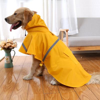 China XS-3XL Durable Heavy Waterproof Pet Clothes Yellow Dog Rain Coat Hooded Poncho Rain Coat Jacket Slicker for sale