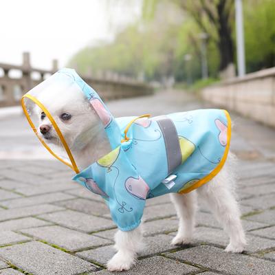 China Viable Multi Colors Waterproof Jacket Hooded Puppy Clothes Poncho Pet Dog Raincoat With Reflective Brand for sale