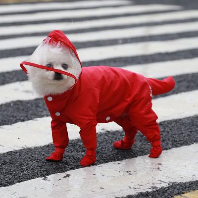 China Viable Dog Raincoat Full Coverage Reflective Pet Clothes Puppy Poncho Dog Clothing Waterproof Jumpsuit Jacket for sale