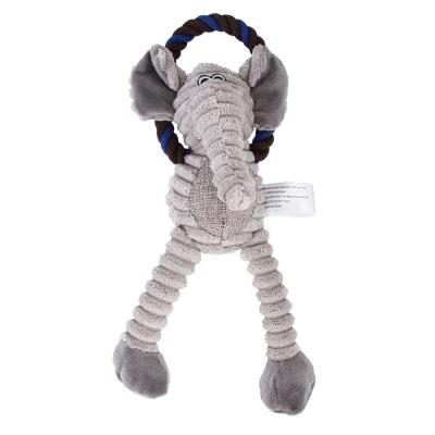 China Viable Toys Puppy Dog Cotton Corduroy Elephant Shape Chew Toy Puppy Cat Soft Toy Molar Pet Bite Doll for sale