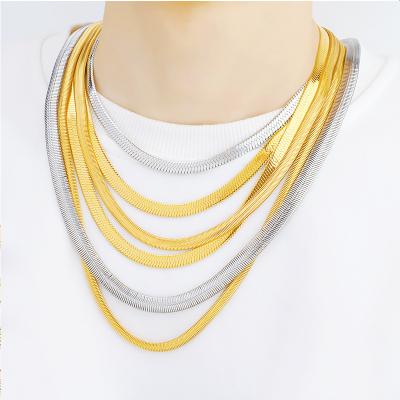 China Hot Sale Hiphop JXX 18K Gold Plated Stainless Steel Necklace Men Women 304 Stainless Steel Snake Plated Chain for sale