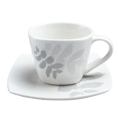 China Sustainable Cheap Square Tea Cup And Saucer Set Porcelain Teapot Set For 6 Person Use for sale