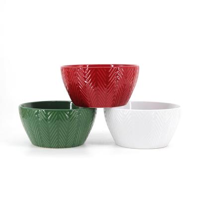 China Most popular viable are the lower priced embossed glazed ceramic bowls for sale