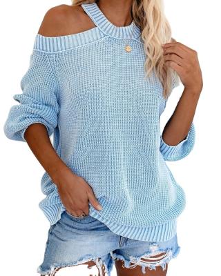 China New OEM/ODM solid color QUICK DRY off-the-shoulder sexy off-back knitted full loose ladies custom made plus size women's sweaters for sale