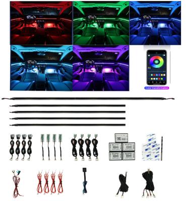 China Camouflage For Toyota Interior Atmosphere Light Kit strip RGB neon acrylic fiber optic accessories LED lights decorative ambient lighting for sale