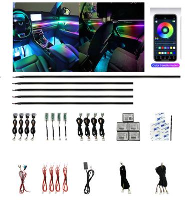 China Camouflage Qeedon Acrylic Chasing RGB Auto Atmosphere Light All In 1 LED Strip Interior Decorative Lamp APP Control Car Ambient Light for sale