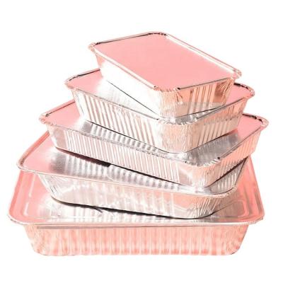 China Disposable Food Packaging Aluminum Foil 8001 3003 Food Packaging Box Aluminum Foil Takeout Container for sale