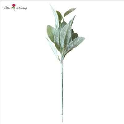 China Wedding Artificial Velvet Lambs Ear Branches QSLH-AI643 Amazon Selling Artificial Leaves Branches for sale