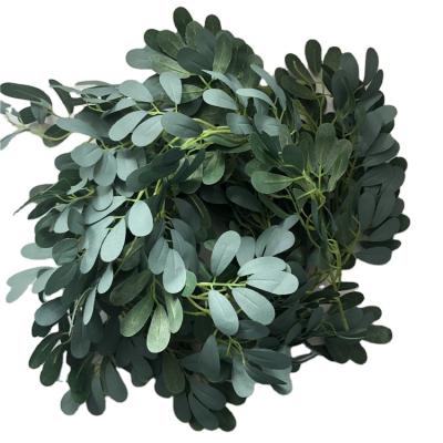 China Home decoration; office decoration; wedding decorative leaves Garland Artificial Silk Green Leaves Garland For Wedding greenery decoration QSLH-B131 for sale