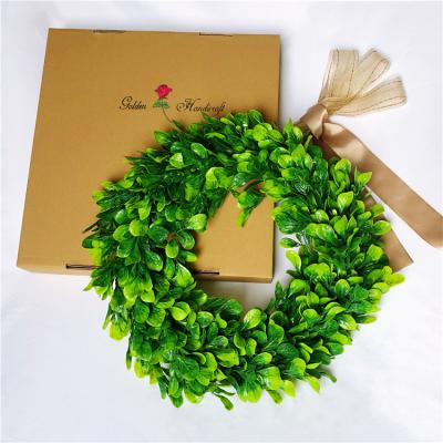 China Decorative Wreath Home Wedding Decor QSLH-T013 Realike Christmas Greenery Door Wreath Artificial Wreath Hanger for sale